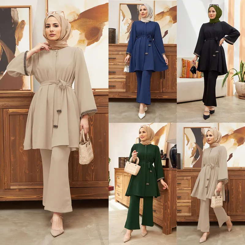Women's Solid Color Leisure Suit Abaya