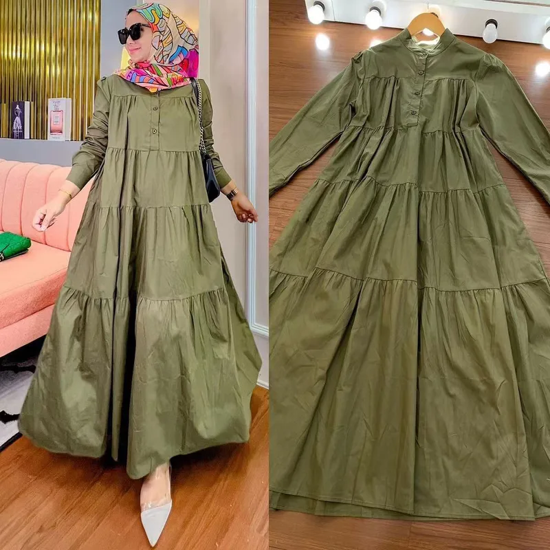 Women's Adults Solid Color Patchwork Abaya