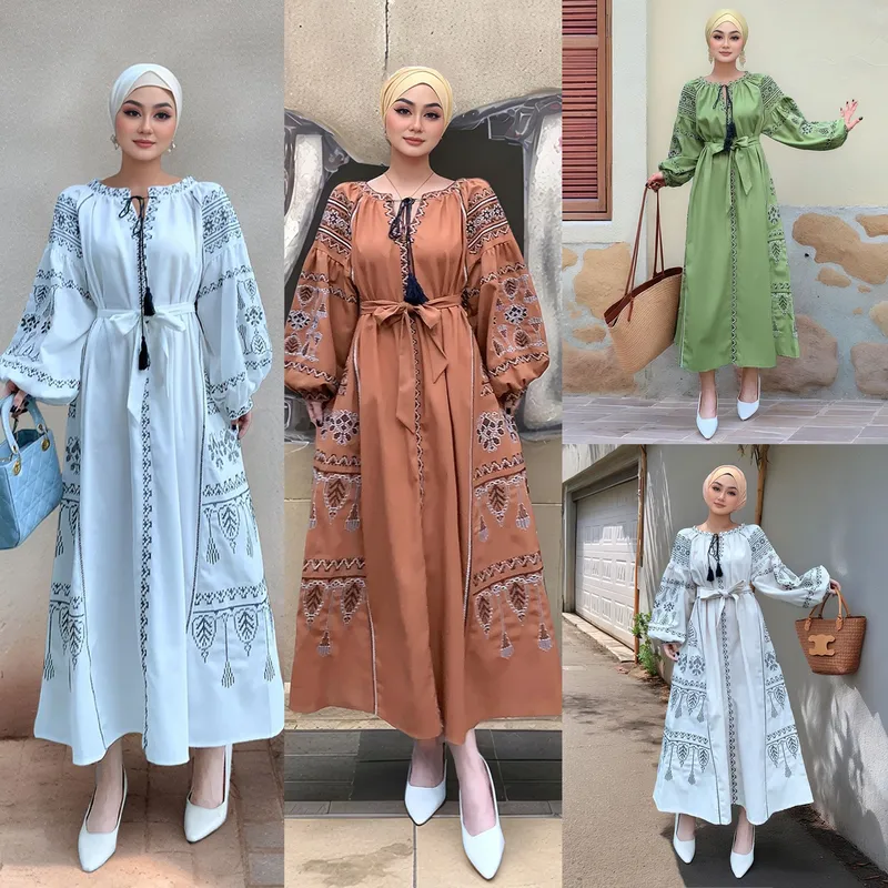 Women's Adults Geometric Symbol Three-dimensional Decoration Abaya