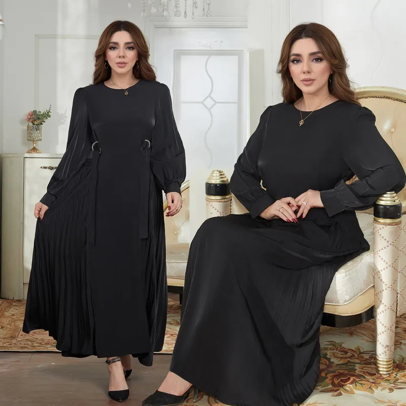 Women's Adults Solid Color Metal Abaya