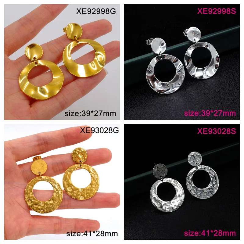 1 Pair Classic Style Round Spiral 304 Stainless Steel 18K Gold Plated Drop Earrings