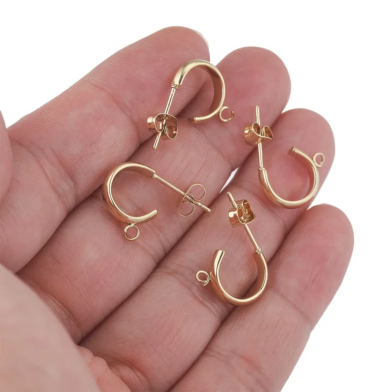 Basic Simple Style C Shape 304 Stainless Steel Plating Earring Accessories
