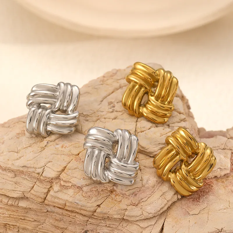 1 Pair Vintage Style Classic Style Geometric Plating 304 Stainless Steel 18K Gold Plated Ear Studs