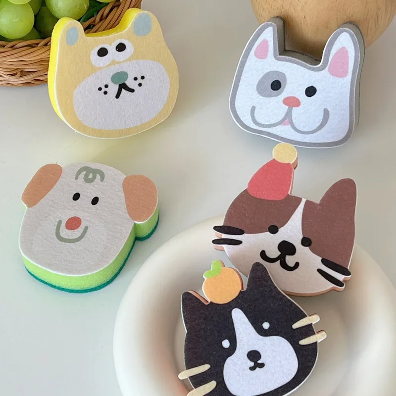 Cute Animal Sponge Cleaning Cloths Scrub Sponge 1 Piece