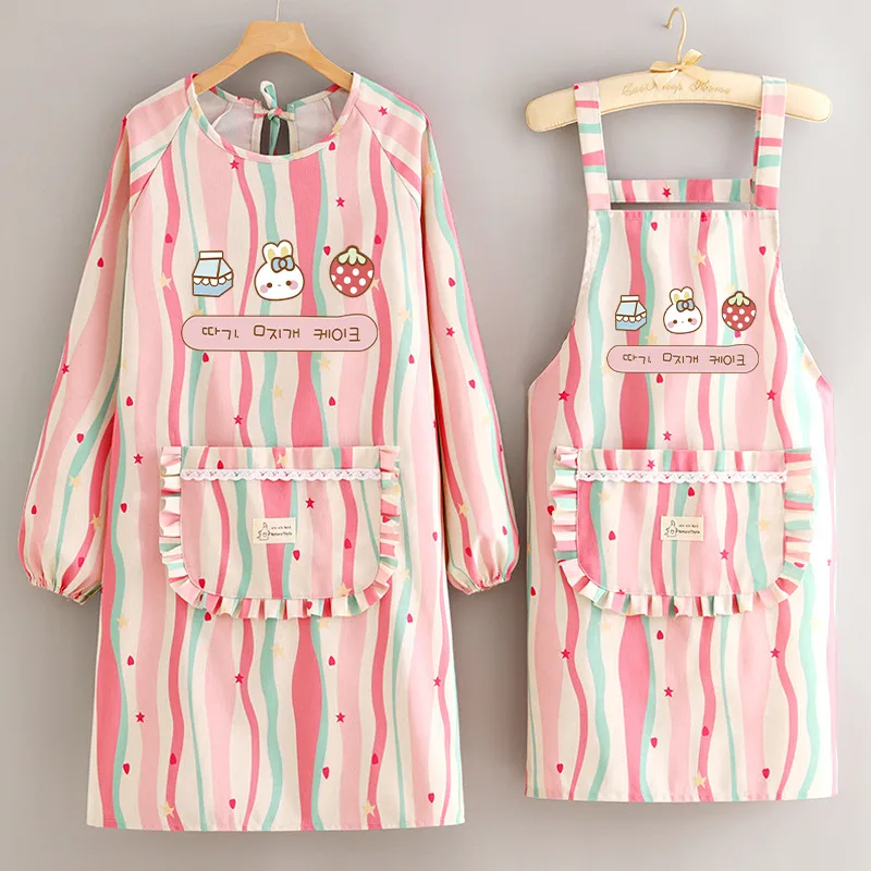 Cute Printing Canvas Apron Cooking Aprons 1 Piece 1 Set