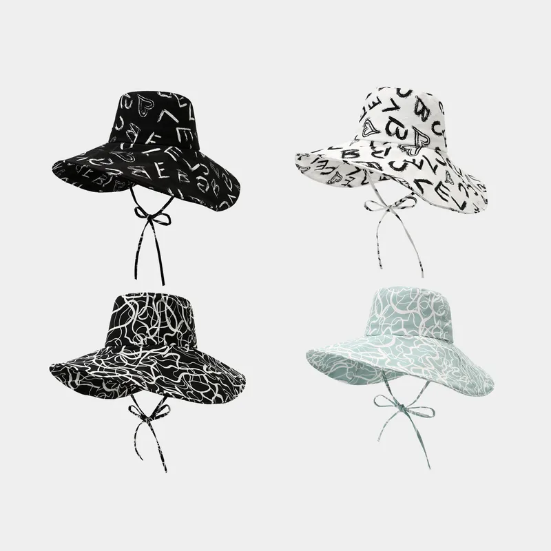 Unisex Casual Elegant Simple Style Printing Curved Eaves Bucket Hat
