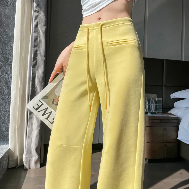 Women's Casual Outdoor Japanese And Korean Leisure Simple Style Solid Color Flared Pants Full Length Casual Pants