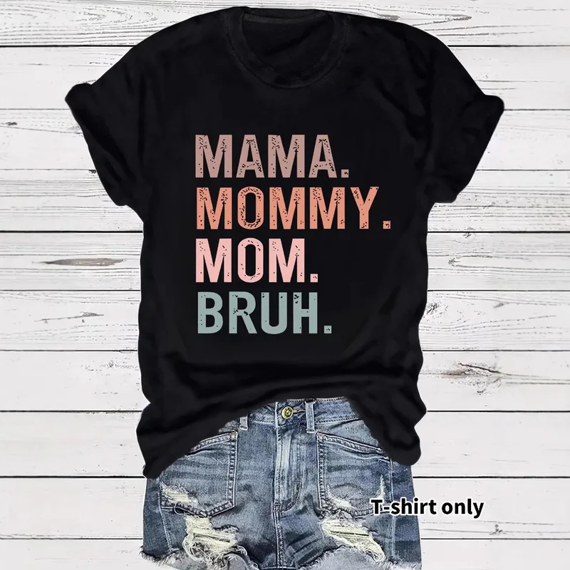 Women's T-shirt Short Sleeve T-Shirts Streetwear Vocabulary Words/Name