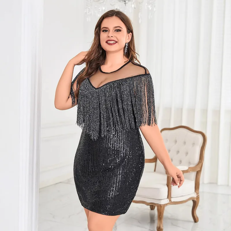 Hip Skirt Elegant Style Commute Round Neck Zipper Sleeveless Solid Color Above Knee Banquet Daily Party