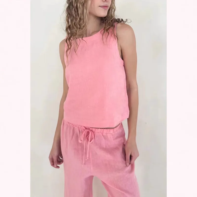 Casual Office Daily Women's Casual Temperament Commuter Commute Style Solid Color Cotton Cotton And Linen Leisure Suit Shorts Sets