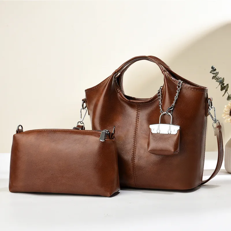 Women's PU Solid Color Vintage Style Classic Style Square Zipper Buckle Bag Sets