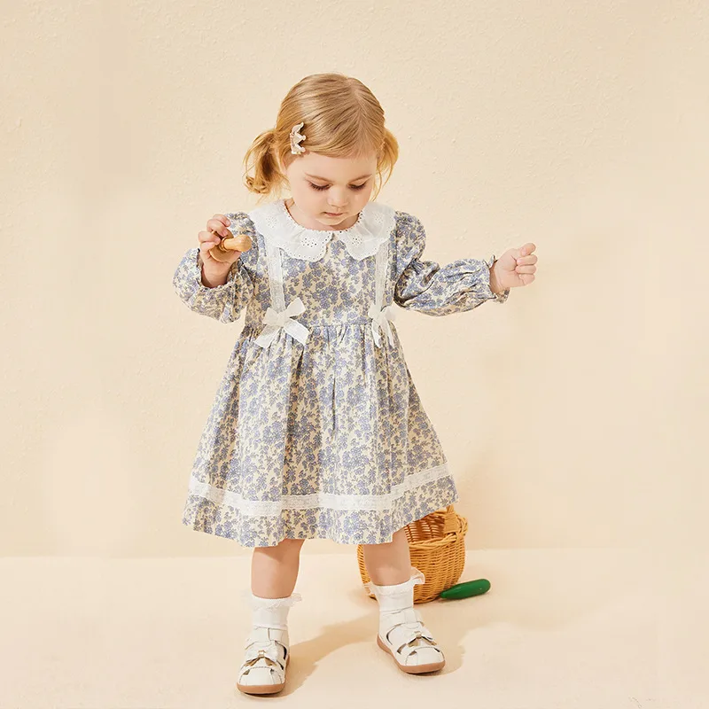 Girl'S Princess Cute Flower Cotton Girls Dresses