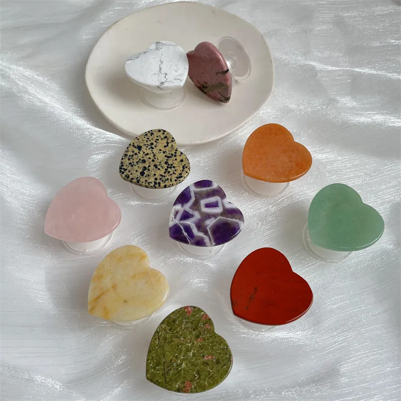 Marble Heart Shape Retro Classic Style Airbag Bracket Phone Cases