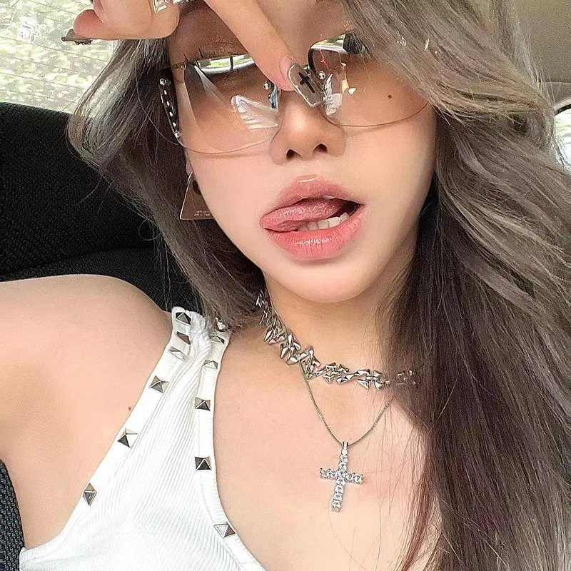 Casual Style Basic Solid Color Ac Square Half Frame Glasses