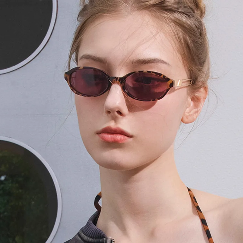 Personality Exaggerated Street Leopard Ac Oval Frame Full Frame Glasses