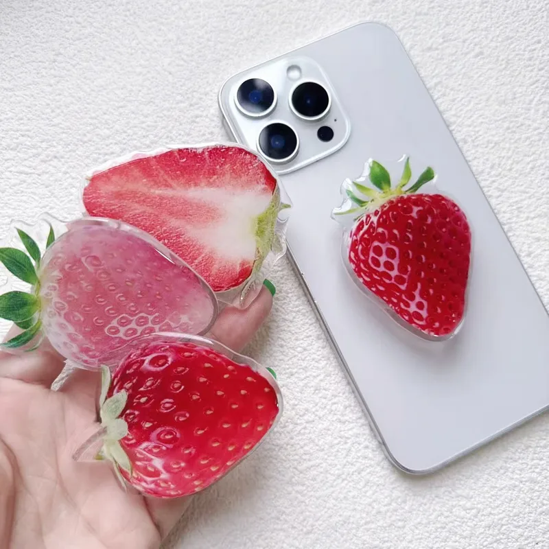 Acrylic Strawberry Cute Airbag Bracket Phone Cases