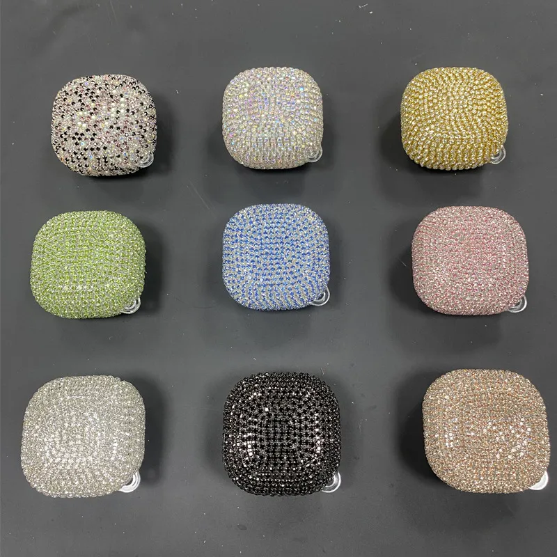 PC Rhinestone Solid Color Shiny Earphone Case Phone Cases