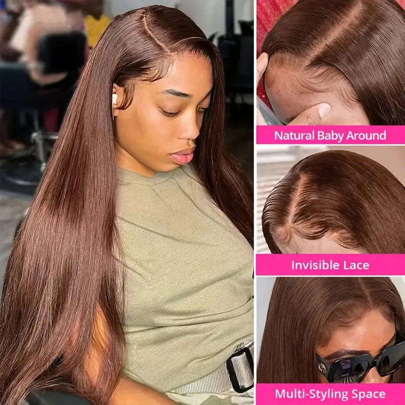 Women's Casual Simple Style Holiday Weekend High Temperature Wire Centre Parting Long Straight Hair Wigs