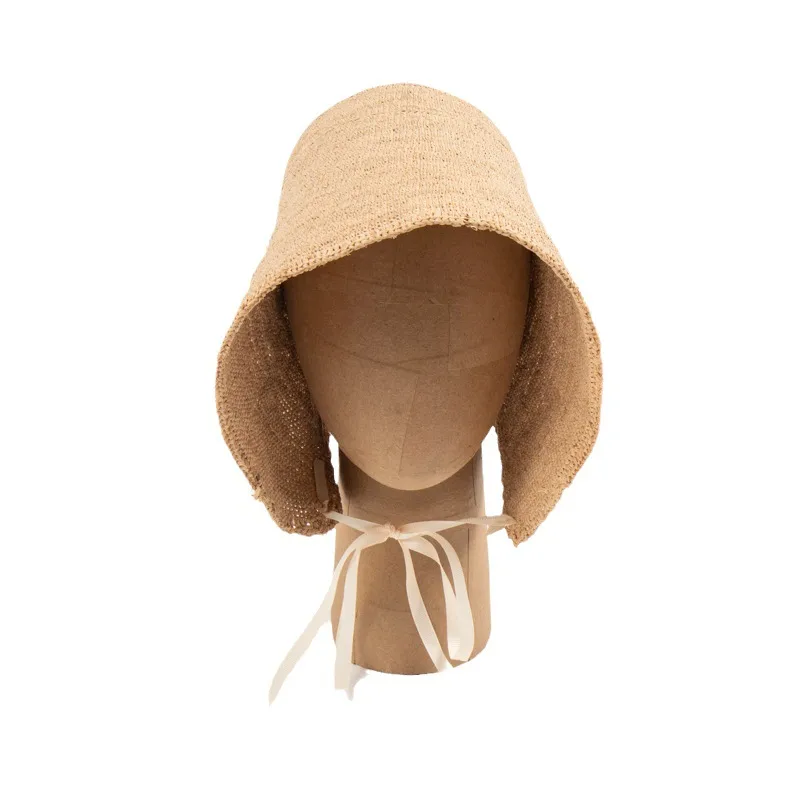 Unisex Classic Style Solid Color Ear Warap Straw Hat