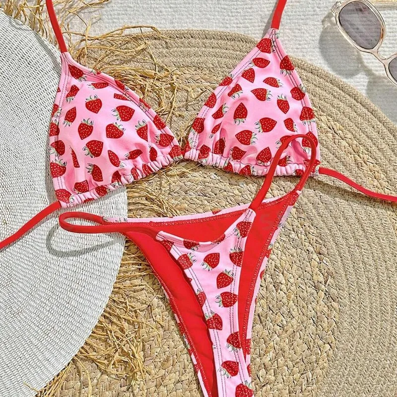 Women's Strawberry 2 Pieces Set Swimwear