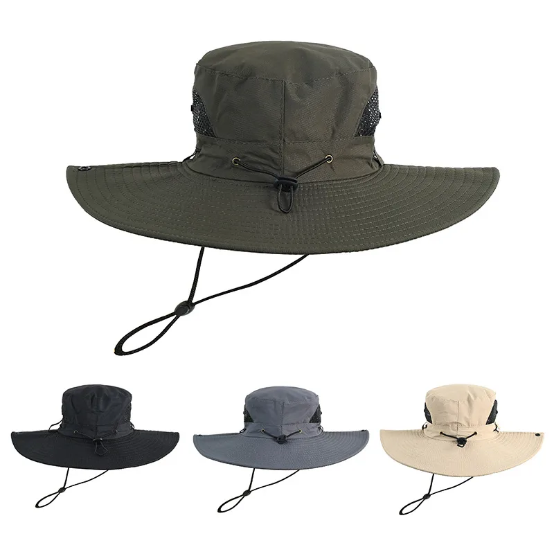 Outdoor Oversized Brim Breathable Alpine Cap Summer Sun Protection Sun Hat Fishing Casual Big Head Circumference Bucket Hat Wholesale