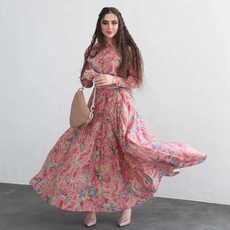 Women's Plant Flowers Leisure Suit Abaya
