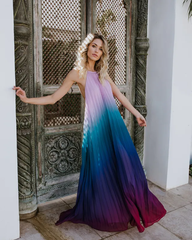 Women's Swing Dress Temperament Commuter British Style Neck Style Halter Neck Sleeveless Solid Color Maxi Long Dress Office Daily Date