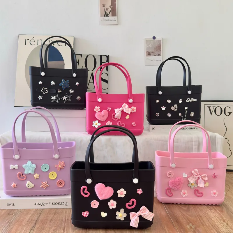 Women's EVA Heart Shape Bow Knot Cute Square Open Square Bag
