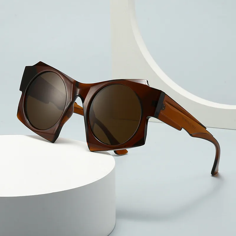 Y2K Hawaiian Streetwear Irregular Pc Special-Shaped Mirror Full Frame Glasses