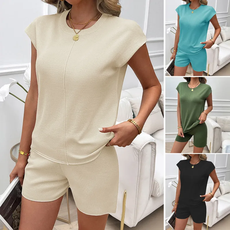 Holiday Daily Women's Casual Style Basic Solid Color Viscose Fiber Leisure Suit Shorts Co-ord Set Shorts Sets