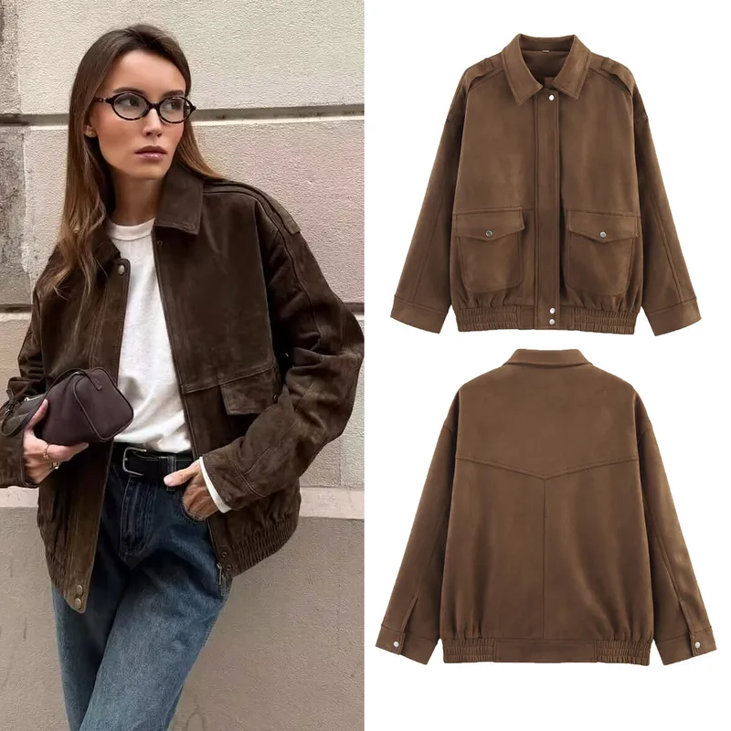 Women's Wind Streetwear Solid Color Zipper Coat