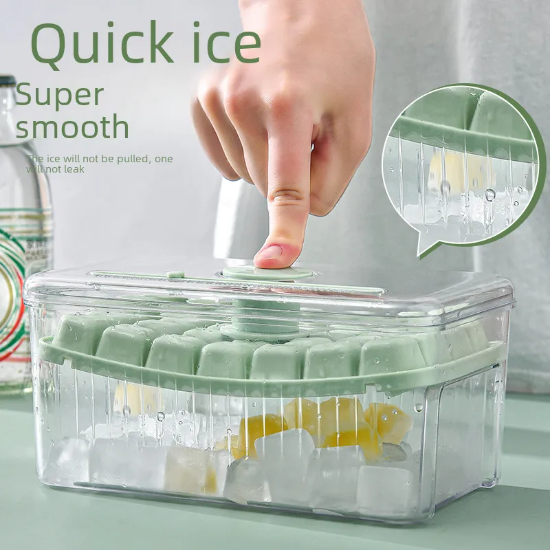 Arnuoxin Ice Cube Mold Frozen Ice Cube Artifact Food Grade Press Ice Cube Household Refrigerator Homemade Ice Cube Ice Box