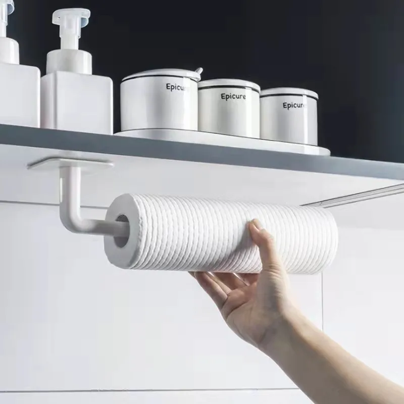 Punch-free Multi-functional Seamless Hook Lazy Rag Rack Kitchen Wall-mounted Tissue Storage Rack Wall Storage Rack