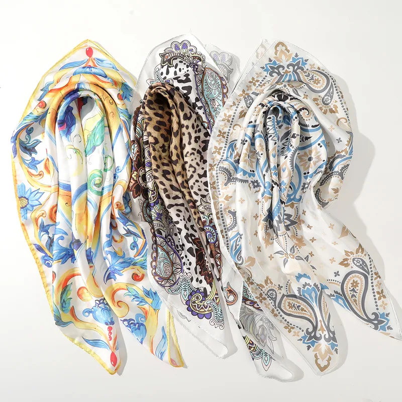 Women's Lady Bohemian Leopard Polyester Silk Scarf