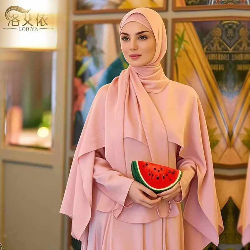 Women's Adults Solid Color Lace-Up Abaya