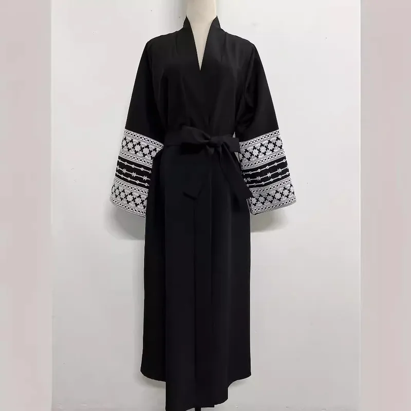 Women's Adults Color Block Lace-Up Abaya