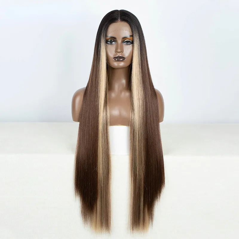 Women's Ruili Casual Carnival Stage High Temperature Wire Centre Parting Centre Parting Wigs