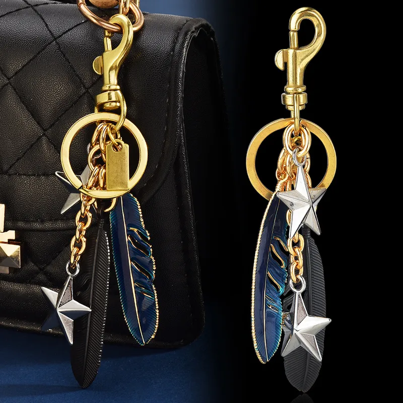 1 Piece IG Style Classic Style Feather Alloy Plating Bag Pendant Keychain