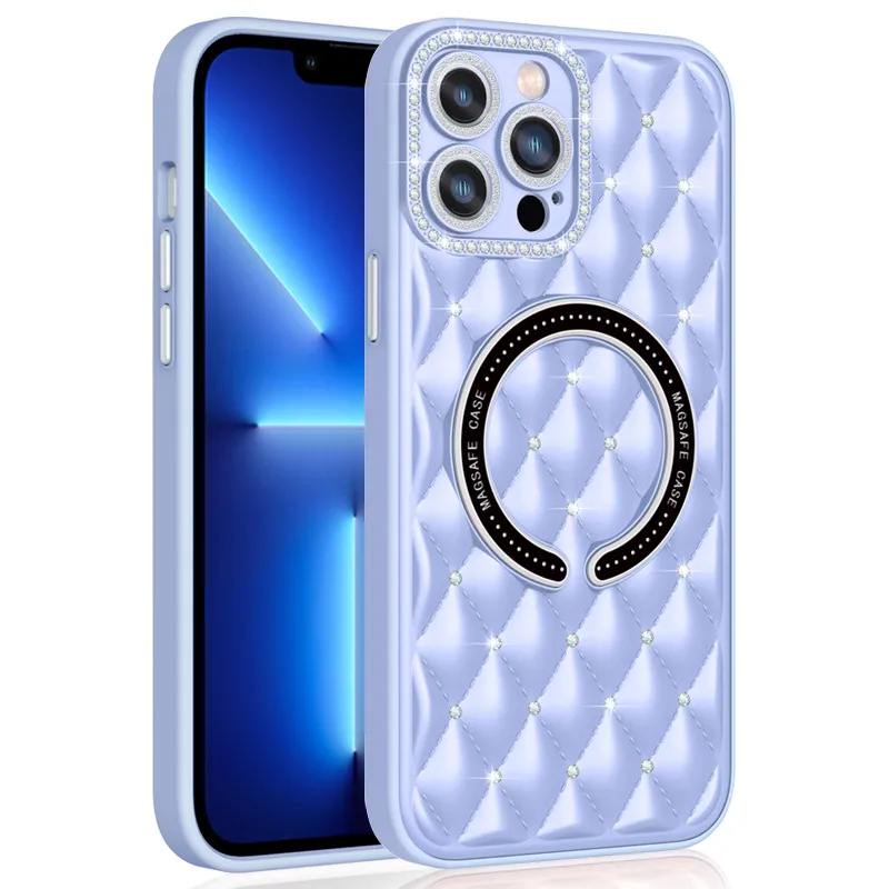 Applicable To Apple 15Promax Advanced Magnetic Suction Phone Case Iphone14 Lens All-Inclusive Rhinestone Protective Case Batch