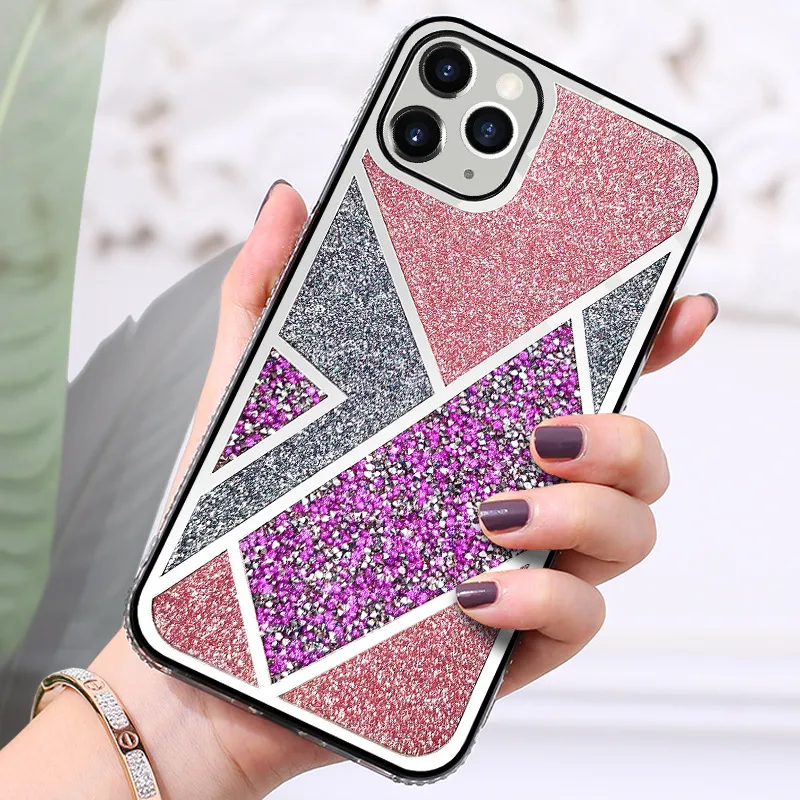 Cross-Border Applicable For Apple Personalized Electroplated Mirror 12 Tide Brand Iphone13 Protective Cover Popular XR Contrast Color Phone Case