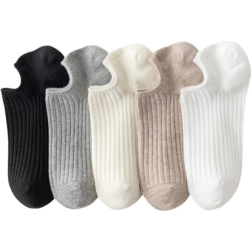 Boat Socks Women's Summer Thin Solid Color Simple Japanese Invisible Socks Shallow Mouth Non-slip Breathable Sweat-absorbent Boat Socks Wholesale