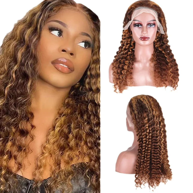 Unisex Simple Style Holiday Weekend Carnival Real Hair Homogeneous And Oblique Long Curly Hair Wigs