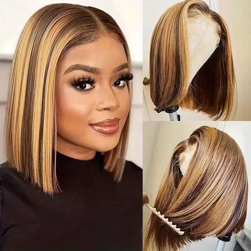 Unisex Simple Style Weekend Carnival Street Real Hair Homogeneous And Oblique Straight Hair Wigs