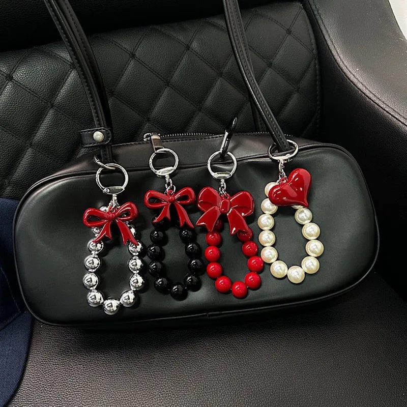 1 Piece Sweet Commute Heart Shape Bow Knot Acrylic Unisex Bag Pendant Keychain