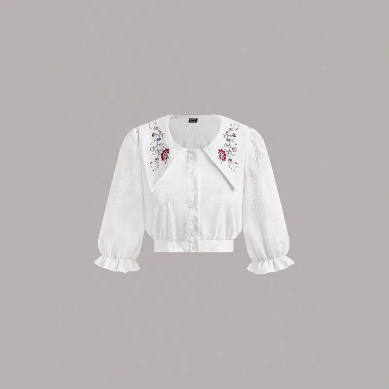 Women's Shirt Short Sleeve Blouses Casual Simple Style Solid Color