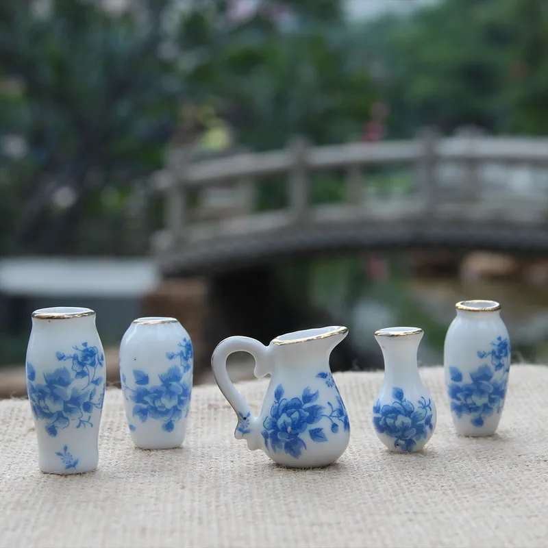 Original Design Handmade Simple Style Landscape Flowers Porcelain Blue And White Porcelain
