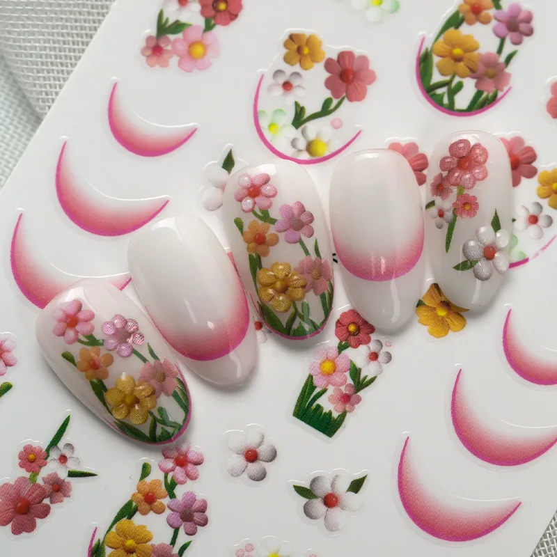 IG Style Cartoon Style Cute Flower Nail Stickers Nail Decoration Accessories