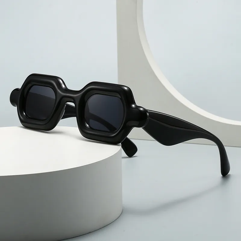 Casual Solid Color Pc Gradient Tinted Lenses Square Full Frame Glasses