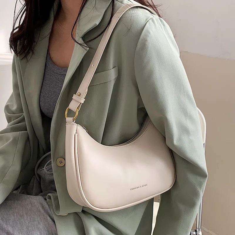 White Underarm Bag Women's Summer  New Fashionable Dumpling Bag Crossbody Bag All-match Ins Super Hot Shoulder Bag
