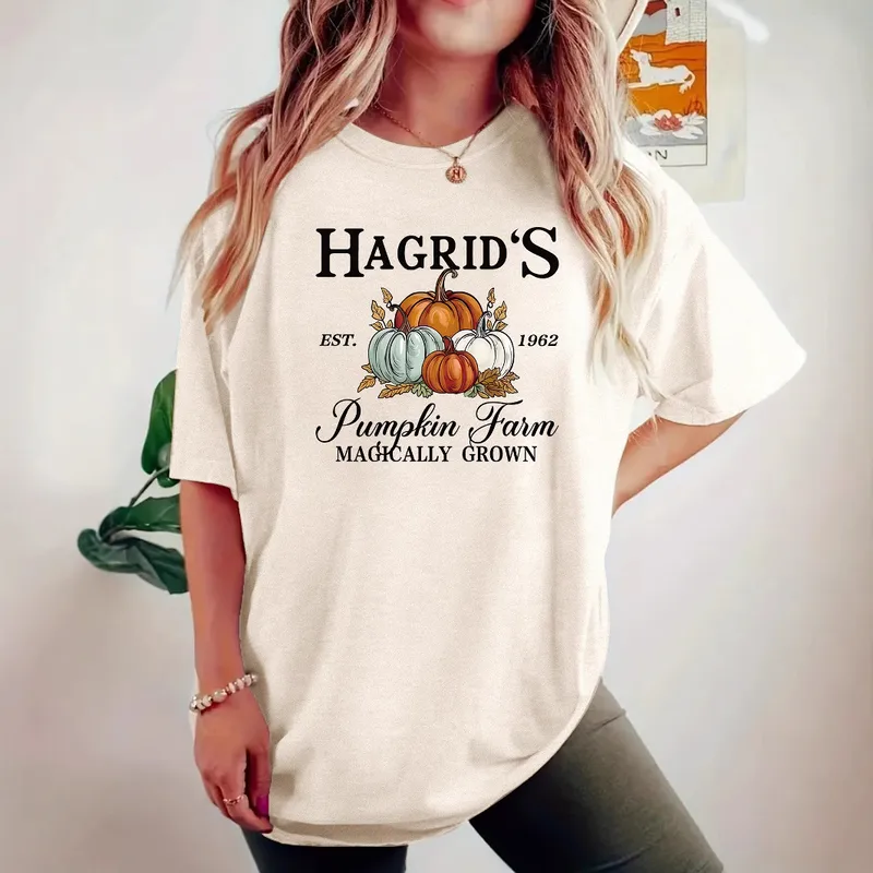 Women's T-shirt Short Sleeve T-Shirts Casual Vocabulary Words/Name Pumpkin